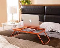 Kings Brand Foldable Adjustable Laptop Stand for Table, Sofa & Bed (Orange)