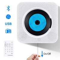 Portable CD Player with Bluetooth, Popsky Wall Mountable CD Music Player with Remote Control Built-in HiFi Speakers, Headphone Jack AUX Input Output