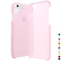 AMBER & ASH Ultra Slim Case Compatible with iPhone 6 & iPhone 6s (4.7 inch), 2-Layer Protection Anti-Shock Anti-Slip Semi-Transparent Case (2014-2015) [Rose Quartz Pink]