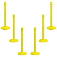 Mr. Chain 96402-6 Yellow Stanchion, 2.5" link x 40" Overall Height, Pack of 6