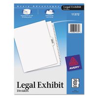 Avery Premium Collated Legal Exhibit Divider Set, Avery Style, 26-50 and Table of Contents, Side Tab, 8.5 x 11 Inches, 1 Set (11372), White