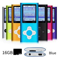 G.G.Martinsen Versatile MP3/MP4 Player with a 16GB Micro SD Card, Support Photo Viewer, Mini USB Port 1.8 LCD, Digital MP3 Player, MP4 Player, Video/Media/Music Player (Blue&White)
