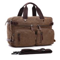 17.3" Men's Messenger Bag Canvas Laptop Bag, Hybrid Multifunction Briefcase