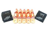 Sky High Car Audio (10) 1/0 Gauge Copper Ring Terminals 3/8" Black Heat Shrink Tubing LUGS
