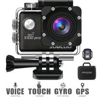 4K WiFi Action Sports Camera Cam SOOCOO Video Camera S100 Pro 20MP Touchscreen Voice Control Ultra HD 30m Waterproof Remote Underwater Camcorder 170 2 inches LCD 2 Batteries 17 Accessories Kit Black
