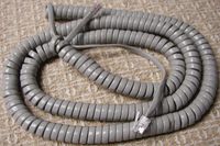 Gray 25' Ft Handset Cord for Panasonic DBS Phone 44100 44210 44213 44220 44220A 44223 44223A 44225 44230 44233 44000 Series G with 6" Tail/Lead/Leader Curly Coil Long by DIY-BizPhones