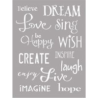 Deco Art ASMM38 Americana Decor Stencil, Inspiration, Gray,  6" x 8"