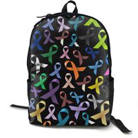 O-X_X-O Laptop Outdoor Backpack Travel Hiking&Camping Rucksack Pack Casual Large College School Daypack Shoulder Book Bags Back Classic Fashion Cancer Awareness Ribbon Bag