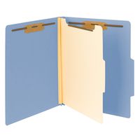 Smead Classification File Folder, 1 Divider, 2" Expansion, 2/5-Cut Tab, Letter Size, Blue, 10 per Box (13701)