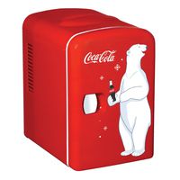 Coca-Cola KWC-4 6-Can Personal Mini 12V DC Car and 110V AC Cooler, Red