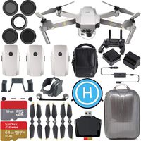 DJI Mavic Pro Platinum Fly More Combo Ultimate Travel Bundle with 3 Batteries, Aluminum Case, SanDisk 64GB Memory Card, 5 Piece Filter Kit + Flymore Starter Kit
