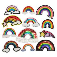 Libiline Kid Embroidered Patch Rainbow Sew On/Iron On Patch Applique Clothes Dress Plant Hat Jeans Sewing Flowers Applique DIY Accessory (Rainbow)