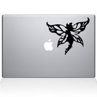 The Decal Guru Winged Fairy MacBook Decal Vinyl Sticker - 15" MacBook Pro (2015 & Older) - Black (1233-MAC-15P-BLA)
