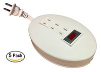 3 Power Outlet Cord Reel 5FT White - 5 Units