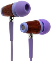 Symphonized Kids 85dB Volume Limited Premium Wood in-Ear Noise-isolating Headphones, Earbuds, Earphones with Mic (LaLa Lavender)