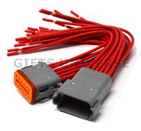 Deutsch DT 12-pin Pigtail Kit 14AWG Pure Copper GPT Wire, Made in USA