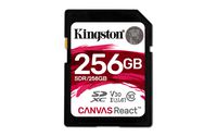 Kingston Canvas React 256GB SDXC Class 10 SD Memory Card UHS-I 100MB/s R Flash Memory High Speed SD Card (SDR/256GB)