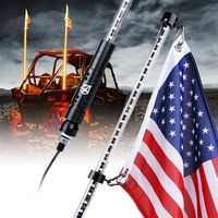 Xprite 5ft LED Flag Pole Safety Antenna Whip Light for Polaris RZR XP 1000, UTV, ATV, Yamaha, Can Am Maverick X3 and other Models - Orange
