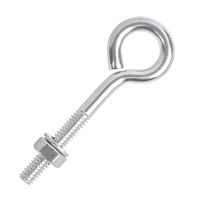 Premier Stainless Solutions 3/8" x 2" Long Stainless Steel Threaded Eyebolts, T316 Marine Grade - Lot of 5 (All Sizes Available)