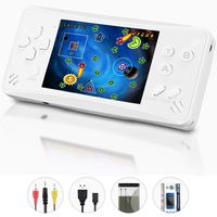 HigoKids Retro Classic Handheld Game Console Built in 218 Games AV Out Retro Childhood Family TV Video Game Controller 3.5 Inches LCD Large Screen 1 USB Charge Handheld Games for Adults-Pearl White
