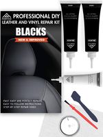 Black Leather and Vinyl Repair Kit - Furniture, Couch, Car Seats, Sofa, Jacket, Purse, Belt, Shoes | Genuine, Italian, Bonded, Bycast, PU, Pleather |No Heat Required | Repair & Restore