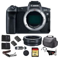 Canon EOS R Mirrorless Digital Camera (Body Only) Bundle with Canon Mount Adapter + 64GB Memory Card + Replacement Battery and More