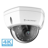 Amcrest UltraHD 4K (8MP) Outdoor Security POE IP Camera, 3840x2160, 98ft NightVision, 2.8mm Lens, IP67 Weatherproof, IK10 Vandal Resistant Dome, MicroSD Recording, White (IP8M-2493EW)
