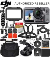 DJI Osmo Action 4K Camera with 64GB Starter Accessory Bundle - Includes: SanDisk Extreme 64GB microSDXC Memory Card + Carrying Case + Suction Cup Mount + Bike Mount Kit + Flexible Tripod + More