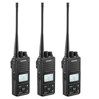 SAMCOM FPCN10A Two Way Radio, 20 Channel GMRS Walkie Talkie UHF 400-470MHz 2 Watt Wireless Intercom with Group Function, Earpiece & Belt Clip Included - Black (Pack of 3)