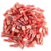 500 pcs Red Female Disconnect Nylon 22-18 gauge AWG 1/4" Audio Video Scosche