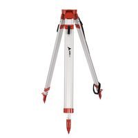 AdirPro Aluminum 5/8-Inch 11-Threaded Flat Head Heavy Duty Contractor Tripod with Quick Clamp (Red)
