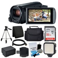 Canon VIXIA HF R800 Camcorder (Black) + 32GB Memory Card + Digital Camera/Video Case + Extra Battery BP-727 + Quality Tripod + Digital Compact LED Video Light + USB Card Reader - Full Accessory Bundle