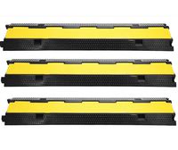 3 Pack of 2 Channel Rubber Cable Protector Ramp Traffic Wire Cover Capacity 18000 lb Rubber Speed Bump