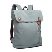 Wxnow Canvas Backpack School Backpack Stylish Travel Rucksack 15 inches Laptop Backpack for Women Men Lake Green