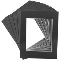 Golden State Art, Pack of 25, 16x20 Black Picture Mats Mattes with White Core Bevel Cut for 11x14 Photo