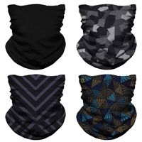 NTBOKW Face Mask for Dust Sun UV Wind Seamless Bandana Headband Neck Gaiter Rave Face Mask for Festival Party Riding Motorcycle Riding Fishing Tube Mask for Men Women (4 Pack Multi Color 02)