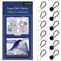 Sungrace Metal Collar and Buttons Extenders for Shirt Dress Trouser Coat (12 Pack)