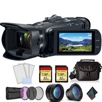 Canon Vixia HF G50 UHD 4K Camcorder (Black) Bundle with 2X 32 GB Memory Cards + LCD Screen Protectors + 3pcUV Filter + Telephoto Lens and More