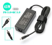 45W USB-C Ac Adapter Laptop Charger for HP Pavillion X2 HP Spectre x360 13 Lenovo Yoga 720 910 ThinkPad X1 Yoga5 Pro 4X20E75132 DELL XPS12 XPS13 ASUS ZenBook 3 UX390 Notebook Power Supply Cord Plug