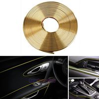 GOADROM Car Interior Moulding Trim,3D DIY 5 Meters Electroplating Color Film Car Interior Exterior Decoration Moulding Trim Strip line by Auto Parts Club (Gold)...