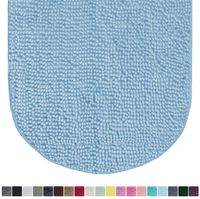Gorilla Grip Original Luxury Chenille Oval Bath Rug Mat, 42x24, Extra Soft and Absorbent Large Shaggy Bathroom Rugs, Machine Wash Dry, Plush Carpet Mats for Tub, Shower, and Bath Room, Sky Blue