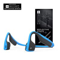 AfterShokz Titanium Open-Ear Wireless Bone Conduction Headphones with Brilliant Reflective Strips, Ocean Blue, AS600OB-BR