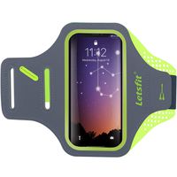 Letsfit Running Armband, Water Resistant Cell Phone Armband for Smart phone 11 Pro XR XS MAX 8+ 7+ 6s+ with Key Slot, Headphone Slot and Face ID for Running, Walking, Hiking, Green
