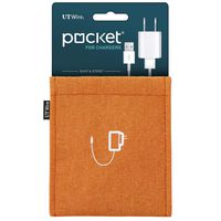 UT Wire Pocket Snap & Store Mobile Charger Case Pouch, Orange