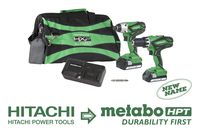 Metabo HPT KC18DGLS 18V Cordless Hammer Drill and Impact Driver Combo Kit, 2-1.5Ah Lithium Ion Batteries, Variable Speed Trigger, LED Light, Lifetime Tool Warranty