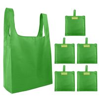 Reusable-Grocery-Bags-Green- Bags Ripstop 5 Pack Bulk with Small Pocket Folded Shopping Totes Gifts Bags Reusables Grocery Totes Sturdy Lightweight Fashion