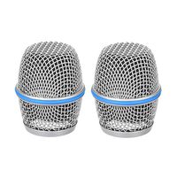 uxcell 2pcs Microphone Ball Head Mesh Grill Metal Windscreen with Black Interior Foam Filter for Beta 87A