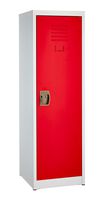 AdirOffice Kids Steel Metal Storage Locker - for Home & School - with Key & Hanging Rods (48 in 1 Door, Red)