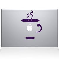 The Decal Guru 0059-MAC-12M-LAV Cup Of Coffee Vinyl Sticker, 12" Macbook, Purple