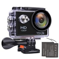 YELIN 1080P Full HD 2.0 inch LCD Screen Waterproof Sports Action Camera Cam DV 5MP DVR Helmet Camera Sports DV Camcorder+Extra 1 Batteries
